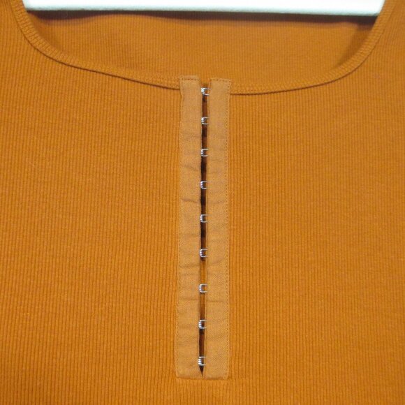 Abercrombie & Fitch Bodysuit Soft A&F Rib Long Sleeve Hook and Eye Brown M - Picture 3 of 9